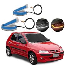Kit Fitas Led DRL Farol + Seta 12v 60cm Celta 2000 2001 2002 2003 2004 2005 2006 2007 2008 2009 2010 2011 até 2016