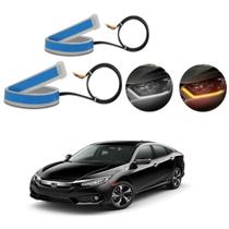 Kit Fitas Led DRL Farol + Seta 12v 60cm Civic 2012 2013 2014 2015 2016