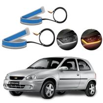 Kit Fitas Led DRL Farol + Seta 12v 60cm Corsa Hatch 1994 1995 1996 1997 1998 1999 2000 2001 2002 2003 2004 2005 até 2012