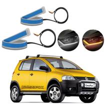 Kit Fitas Led DRL Farol + Seta 12v 60cm CrossFox 2003 2004 2005 2006 2007