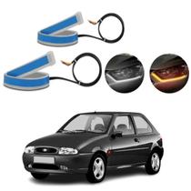Kit Fitas Led DRL Farol + Seta 12v 60cm Fiesta 1993 1994 1995 Kit Fitas Led DRL Farol + Seta 12v 60cm Fiesta 1993 1994 1995