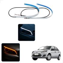 Kit Fitas Led DRL Farol + Seta 12v 60cm Fiesta Sedan 2007 2008 2009 2010 2011