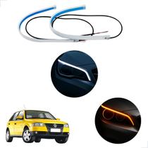 Kit Fitas Led DRL Farol + Seta 12v 60cm Gol G4 2006 2007 2008