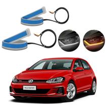 Kit Fitas Led DRL Farol + Seta 12v 60cm Golf MK7 2014 2015 2016 2017