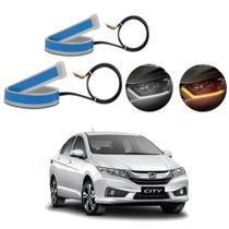 Kit Fitas Led DRL Farol + Seta 12v 60cm Honda City 2013 2014 Kit Fitas Led DRL Farol + Seta 12v 60cm Honda City 2013 2014