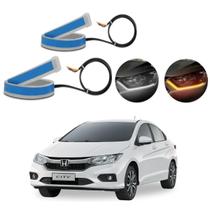 Kit Fitas Led DRL Farol + Seta 12v 60cm Honda City 2019 2020 Kit Fitas Led DRL Farol + Seta 12v 60cm Honda City 2019 2020
