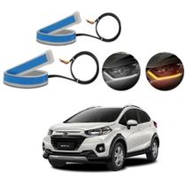 Kit Fitas Led DRL Farol + Seta 12v 60cm Honda WR-V 2017 2018 2019 2020 2021 2022 2023