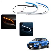 Kit Fitas Led DRL Farol + Seta 12v 60cm Kicks 2012 2013 2014 2015 2016 2017 2018 2019 2020 2021 2022 2023