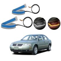 Kit Fitas Led DRL Farol + Seta 12v 60cm Passat 2001 2002 2003 2004 2005