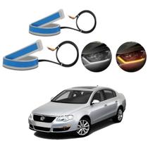 Kit Fitas Led DRL Farol + Seta 12v 60cm Passat 2006 2007 2008 2009 2010 2011 2012 2013 2014 2015 2016 2017 até 2023