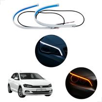 Kit Fitas Led DRL Farol + Seta 12v 60cm Polo 2014 2015