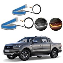 Kit Fitas Led DRL Farol + Seta 12v 60cm Ranger 2017 2018 2019 2020 2021 2022 2023