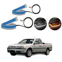 Kit Fitas Led DRL Farol + Seta 12v 60cm Saveiro G3 2000 2001 2002 2003 2004 2005