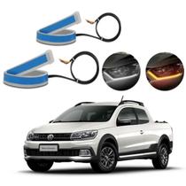 Kit Fitas Led DRL Farol + Seta 12v 60cm Saveiro G7 2023
