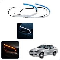 Kit Fitas Led DRL Farol + Seta 12v 60cm Siena 2003 2004 2005 2006 2007 2008 2009 2010 2011 2012 2013 até 2021