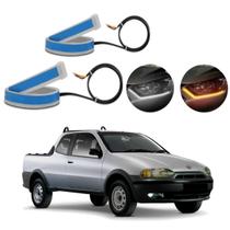 Kit Fitas Led DRL Farol + Seta 12v 60cm Strada G1 1996 1997 1998 1999 2000 2001 2002 2003 até 2020 Kit Fitas Led DRL Farol + Seta 12v 60cm Strada G1 1996 1997 1998 1999 2000 2001 2002 2003 até 2020
