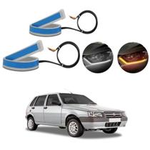 Kit Fitas Led DRL Farol + Seta 12v 60cm Uno Mille 2004 2005 2006 2007 2008 2009 2010 2011 2012 2013 2014 2015