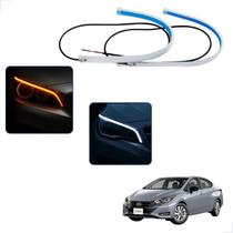 Kit Fitas Led DRL Farol + Seta 12v 60cm Versa 2011 2012 2013 2014 2015 2016 2017 2018 2019