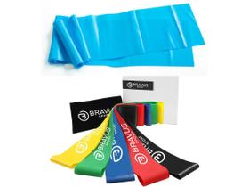 Kit Fitness 5 Mini Bands + Faixa Elástica Longa Tensão Média Kit Fitness 5 Mini Bands + Faixa Elástica Longa Tensão Média