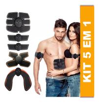 Kit Fitness Aparelho Estimulador Muscular 5 Em 1 - Resultados Incríveis - Abdomen, Gluteo, Pernas AL