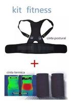 Kit Fitness Masculino Cinta Hot Shaper Abdomenal E Postural