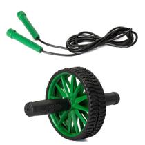 Kit Fitness Roda Abdominal e Corda para Exercícios Funcionais na cor Verde Kit Fitness Roda Abdominal e Corda para Exercícios Funcionais na cor Verde