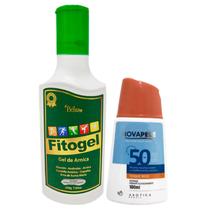 Kit Fitogel Gel de Arnica Para Dores Muscular + Protetor Solar Nova Pele 50 FPS