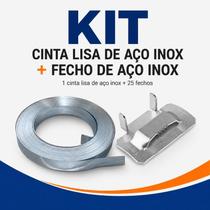 Kit Fixação: 1 Cinta Inox + 25 Fechos de Aço Inoxidável Resistente Kit Fixação: 1 Cinta Inox + 25 Fechos de Aço Inoxidável Resistente