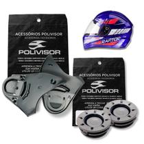 Kit Fixação da Viseira Capacete Mixs Fokker Mx5 Botoes + Chassi