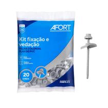 Kit Fixação /Vedação Afort Pvc Plan 20Pc Cinza Completo