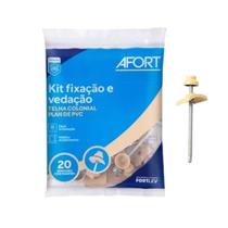 Kit Fixação /Vedação Afort Pvc Plan 20Pc Marfim Completo