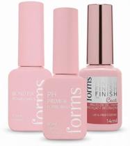 Kit Fixador de Unhas PH Primer 10ml Top Coat Forms Nails