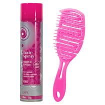 Kit Fixador Spray Cabelo Forte ASPA 400ml Escova Pentear UZY