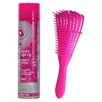 Kit Fixador Spray Cabelo Forte ASPA 400ml Escova Pentear UZY