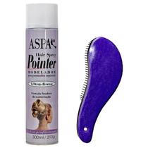 Kit Fixador Spray Cabelo Forte ASPA 400ml Escova Pentear UZY