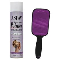 Kit Fixador Spray Cabelo Forte ASPA 400ml Escova Pentear UZY