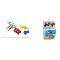 Kit Fixadores Alfinete Clip E Prendedor P/ Papel 142Pçs Cis