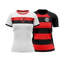 Kit Flamengo 2 Camisas Oficiais - Baby Look Stencil + Baby Look Metaverse - Feminina - Braziline