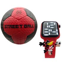 Kit Flamengo Bola Futebol Sintética Relógio Infantil Mengo 5