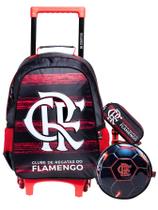 Kit Flamengo Escolar Mochila Rodinha + Lancheira + Estojo