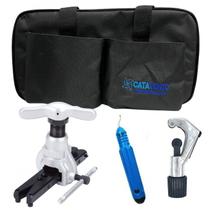 Kit Flangeador Excêntrico com Cortador de tubos Rebarbado Mala Para Ferramentas