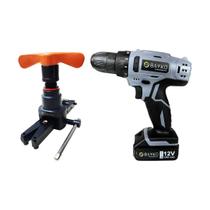 Kit Flangeador Excêntrico com Limitador de Torque + Parafusadeira Sayko PF01 12V