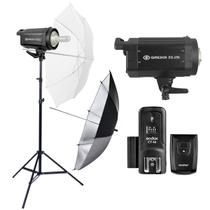 Kit Flash Estúdio 250w Greika Eg-250 Com Rádio Flash + 2 Sombrinhas Kit Flash Estúdio 250w Greika Eg-250 Com Rádio Flash + 2 Sombrinhas