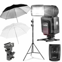 Kit Flash Godox TT560II com Rádio Flash para Canon Nikon Sony + 2 Sombrinhas