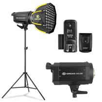 Kit Flash Greika Fotografia Odonto E Macro Softbox 30cm Grid + Disparador Sem Fio Kit Flash Greika Fotografia Odonto E Macro Softbox 30cm Grid + Disparador Sem Fio