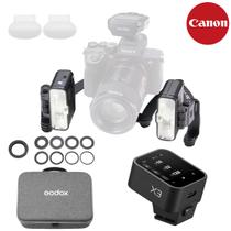 Kit Flash Macro Dental Duplo Godox Mf12-dk3 + Rádio Flash X3 Para Câmeras Canon