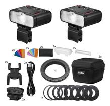 Kit Flash Macro Duplo Godox Mf12 Ttl Universal Anel Lente