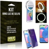 Kit Flash Ring Galaxy A30S Flash Ring + Capa Anti Impacto + Película de Vidro - Armyshield