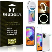 Kit Flash Ring Galaxy A31 Flash Ring + Capa Anti Impacto + Película de Vidro - Armyshield