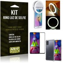 Kit Flash Ring Galaxy M51 Flash Ring + Capa Anti Impacto + Película de Vidro 3D - Armyshield
